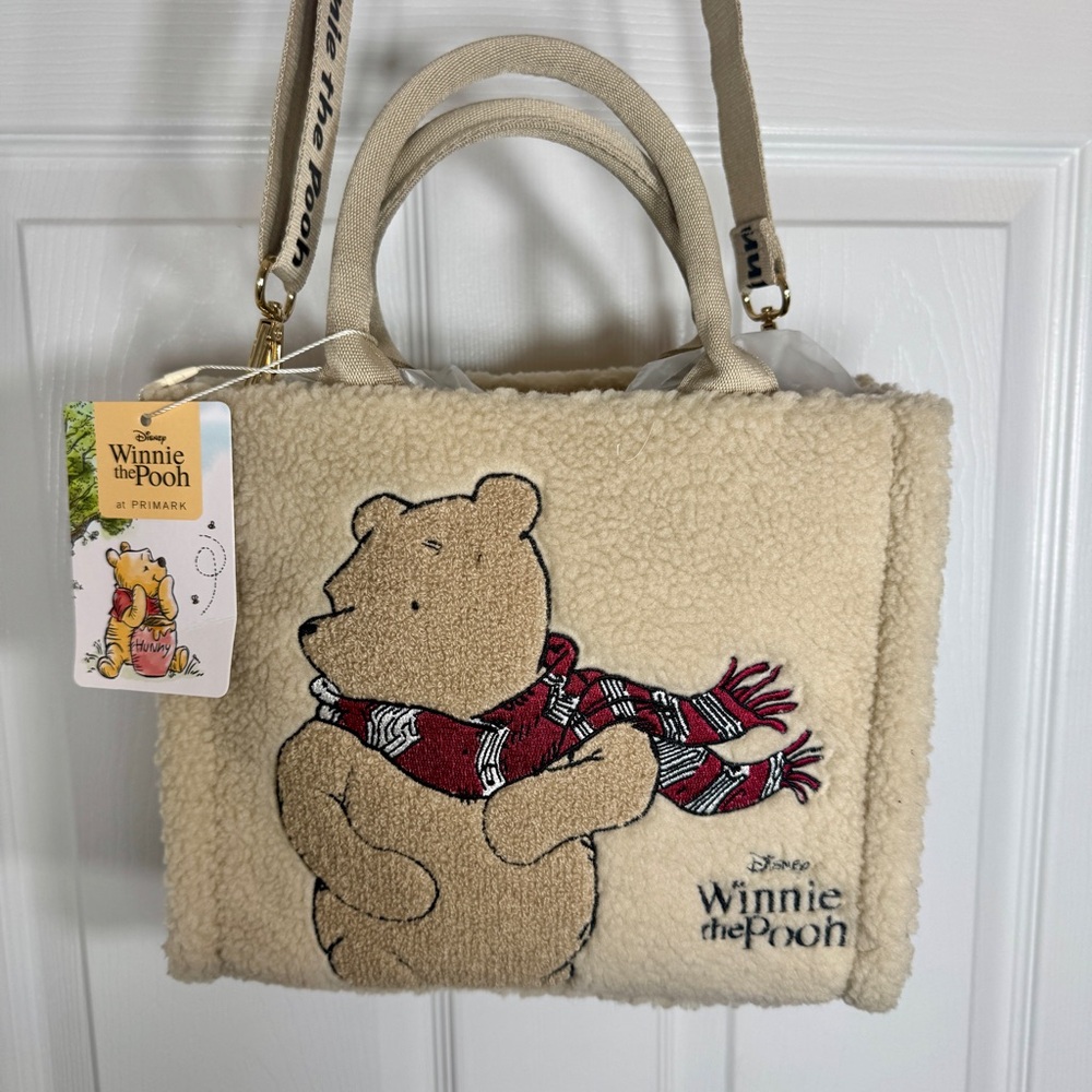 NWT. Winnie The Pooh Crossbody satchel bag. Disney Primark faux sherpa soft Bag